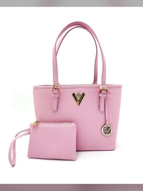 Valentino Orlandi Pink Tote with Matching Wristlet